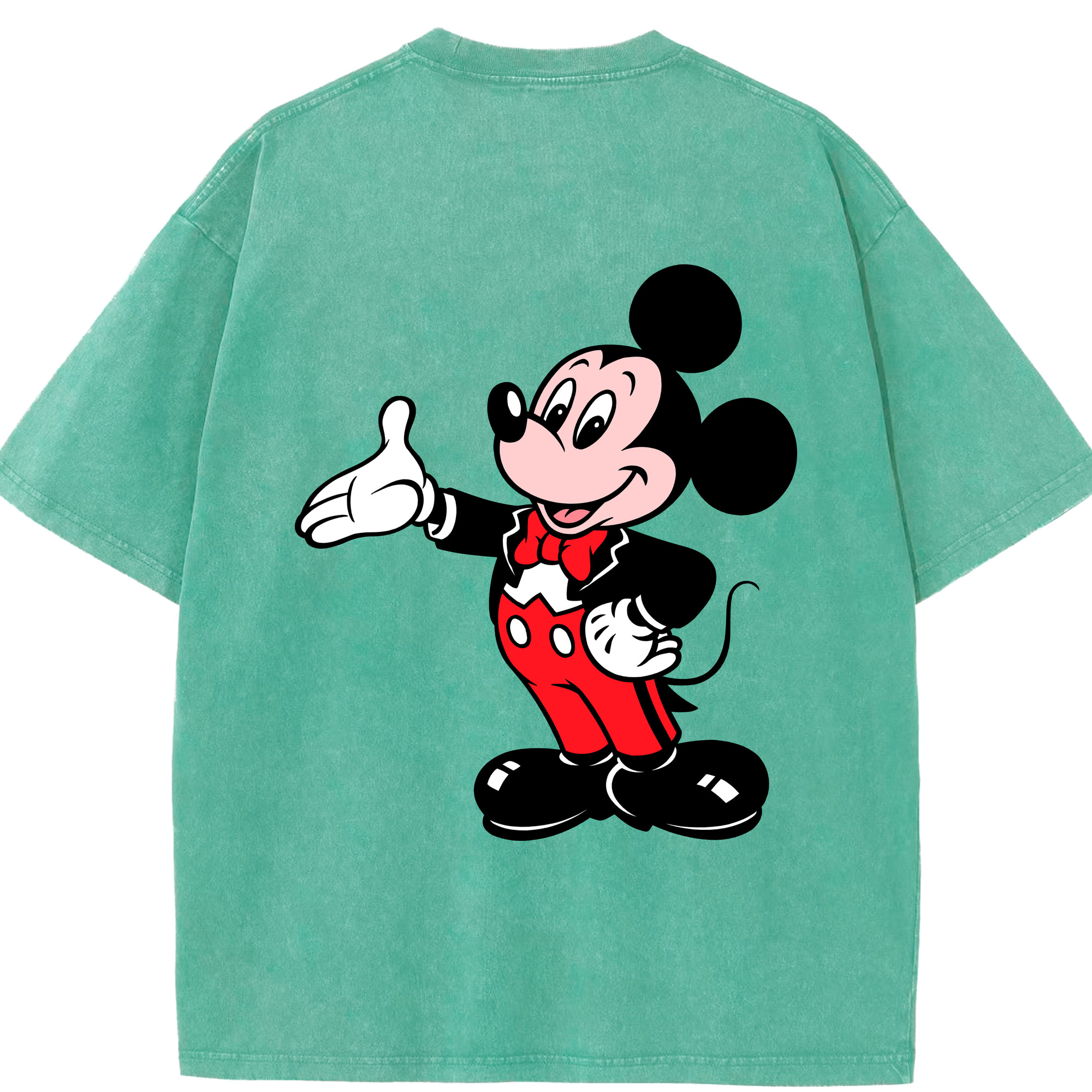 （画像用） ミッキーマウス Mickey Mouse 綿100% ヴィンテージ風 半袖Tシャツ（背面プリント）